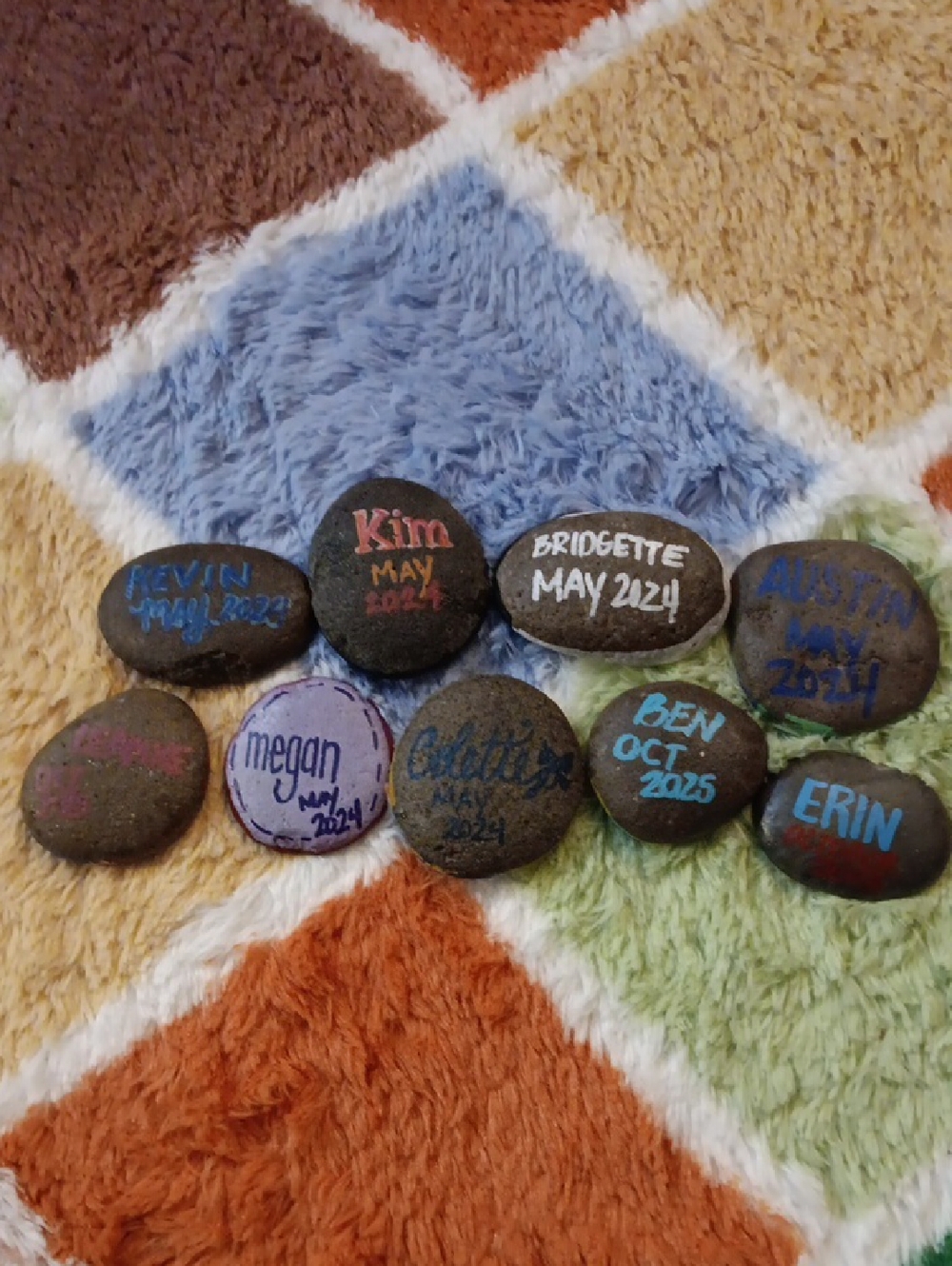 🚫Hand-Painted Portrait River Rocks-Colorful Face🚫Excluded From Sale - Picture 3 of 10